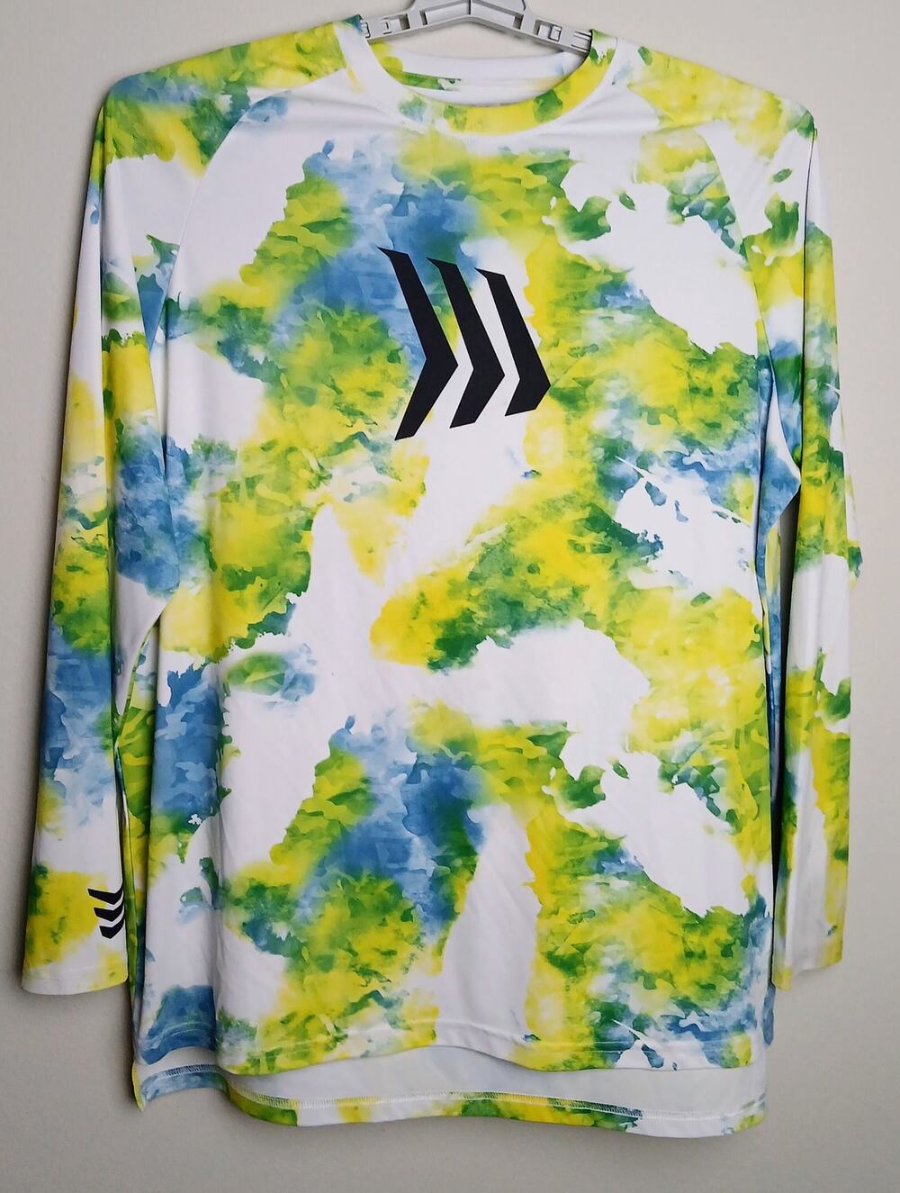 Gillz Men XXL Contender Series Mahi UV Fishing Shirt Blue Yellow Long Sleeve 2XL